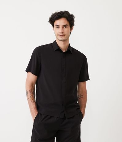 Camisa Slim en Viscosa con Botones y Manga Corta 3