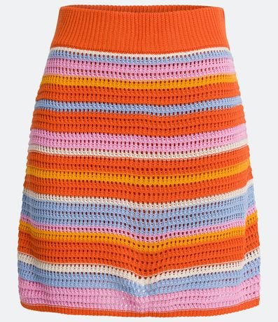 Pollera Corta de Punto Diferenciado y Rayas Contrastantes 5
