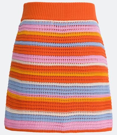Pollera Corta de Punto Diferenciado y Rayas Contrastantes 6