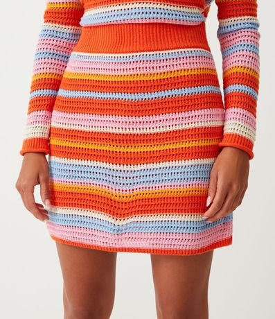 Pollera Corta de Punto Diferenciado y Rayas Contrastantes 2