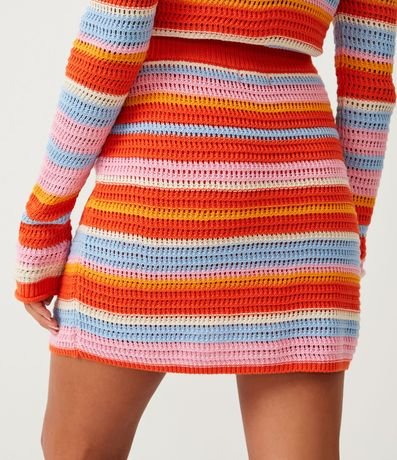 Pollera Corta de Punto Diferenciado y Rayas Contrastantes 3