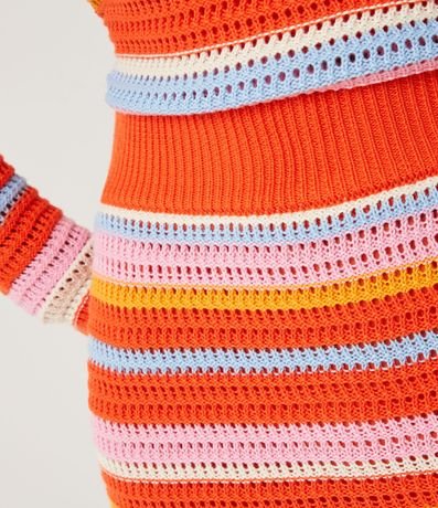 Pollera Corta de Punto Diferenciado y Rayas Contrastantes 4