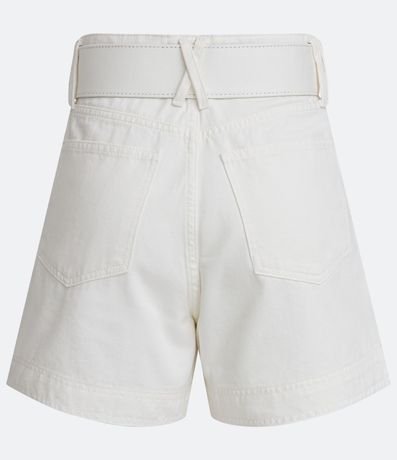 Short en Sarga con Cinturón Hebilla de Corazón y Pliegues 5