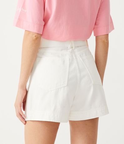 Short en Sarga con Cinturón Hebilla de Corazón y Pliegues 3