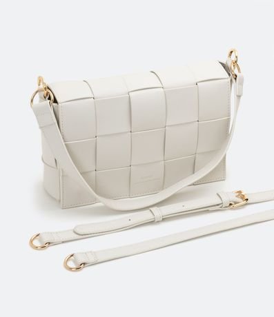 Bolso Baguette Mediana con Detalles a Cuadros 8