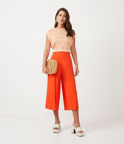 Blusa Musculosa Muscle Tee en Viscosa con Estampado Tropical 2