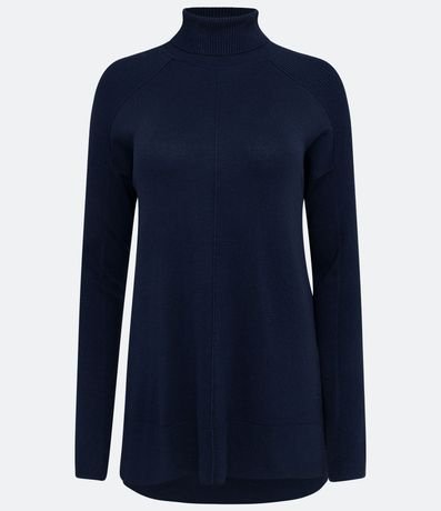 Blusa de Punto con Cuello Alto y Detalles Acanalados en la Manga 7