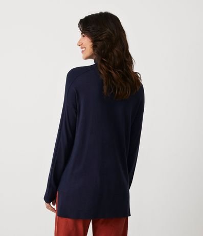 Blusa de Punto con Cuello Alto y Detalles Acanalados en la Manga 3