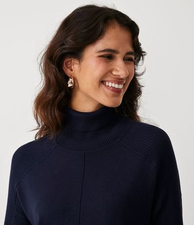 Blusa de Punto con Cuello Alto y Detalles Acanalados en la Manga 4