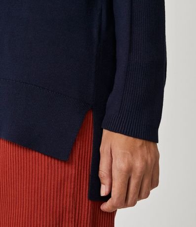 Blusa de Punto con Cuello Alto y Detalles Acanalados en la Manga 5