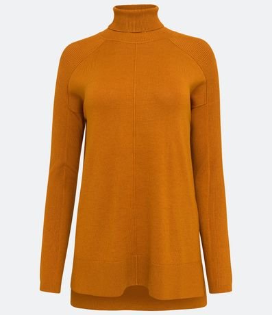 Blusa de Punto con Cuello Alto y Detalles Acanalados en la Manga 6