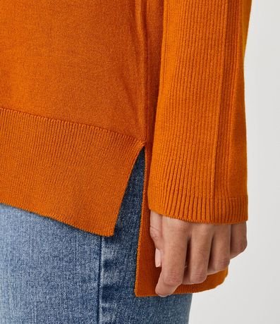 Blusa de Punto con Cuello Alto y Detalles Acanalados en la Manga 5