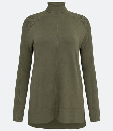 Blusa de Punto con Cuello Alto y Detalles Acanalados en la Manga 6