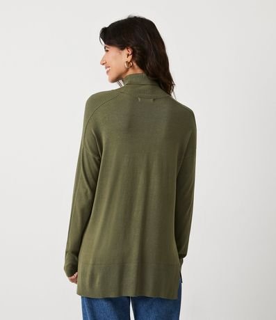 Blusa de Punto con Cuello Alto y Detalles Acanalados en la Manga 3