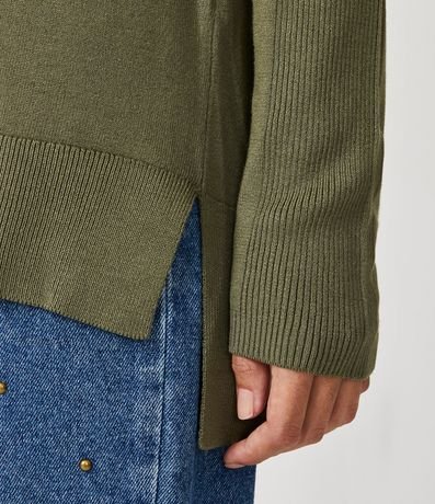 Blusa de Punto con Cuello Alto y Detalles Acanalados en la Manga 5