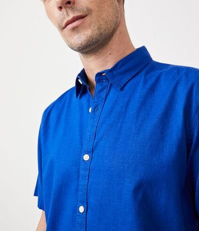 Camisa Comfort Básica en Lino con Manga Corta 4