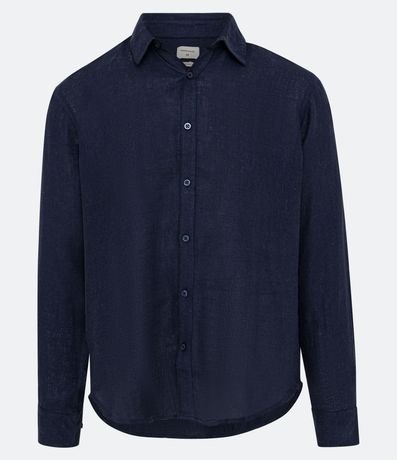 Camisa Comfort Básica en Lino Texturizado con Manga Larga 2