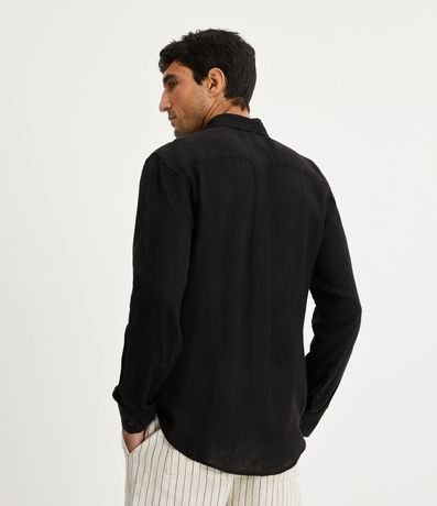 Camisa Comfort Básica en Lino Texturizado con Manga Larga 3