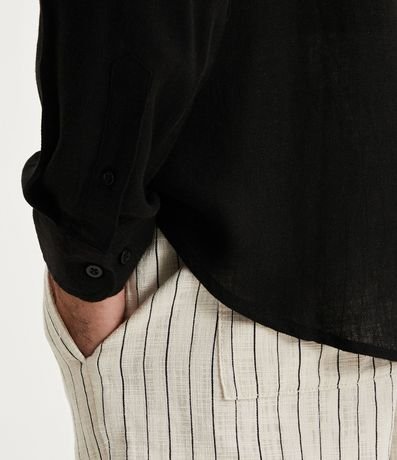 Camisa Comfort Básica en Lino Texturizado con Manga Larga 4