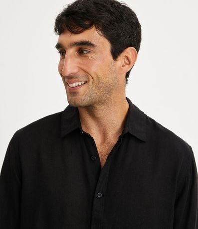 Camisa Comfort Básica en Lino Texturizado con Manga Larga 5