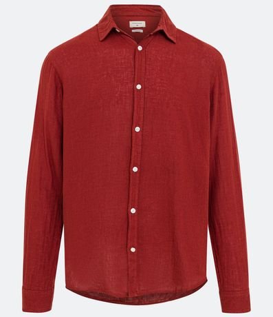 Camisa Comfort Básica en Lino Texturizado con Manga Larga 5