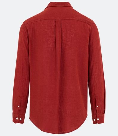Camisa Comfort Básica en Lino Texturizado con Manga Larga 6