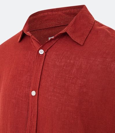 Camisa Comfort Básica en Lino Texturizado con Manga Larga 7