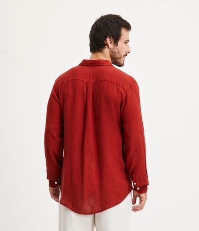 Camisa Comfort Básica en Lino Texturizado con Manga Larga 3
