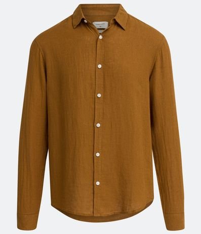 Camisa Comfort Básica en Lino Texturizado con Manga Larga 6