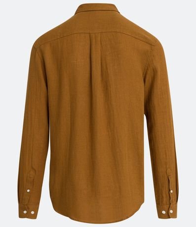 Camisa Comfort Básica en Lino Texturizado con Manga Larga 7