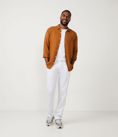 Camisa Comfort Básica en Lino Texturizado con Manga Larga 2