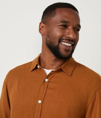 Camisa Comfort Básica en Lino Texturizado con Manga Larga 4