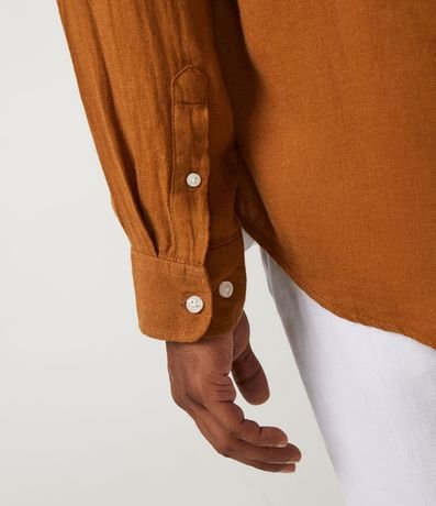 Camisa Comfort Básica en Lino Texturizado con Manga Larga 5