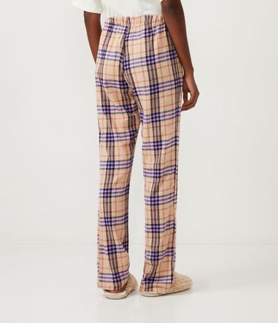 Pantalón de Pijama en Franela con Estampado de Cuadros 3