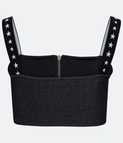 Blusa Cropped en Ribana con Estampado Estrella en los Tirantes 6