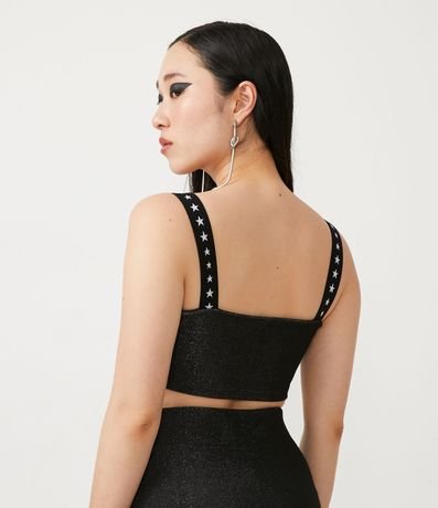 Blusa Cropped en Ribana con Estampado Estrella en los Tirantes 3