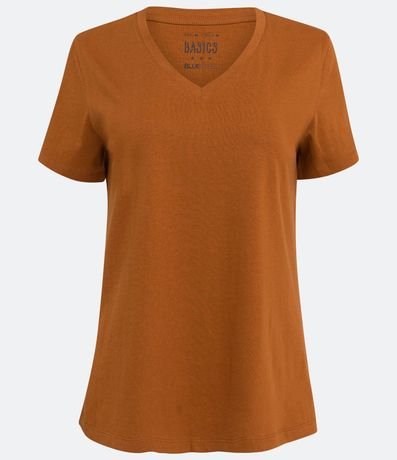 Remera en Algodón con Cuello V y Manga corta 6