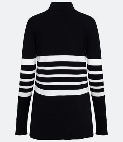 Blusa Alargada con Punto Diferenciado y Estampado Rayado 9