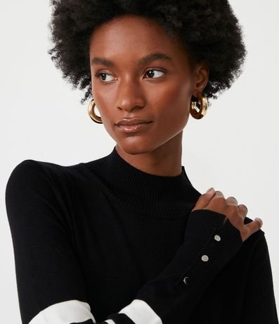 Blusa Alargada con Punto Diferenciado y Estampado Rayado 6
