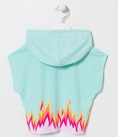 Blusa Infantil con Capucha y Estampado Fuego - Talle 5 a 14 años 2