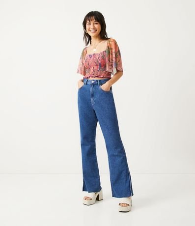 Pantalón Años 90 de Jeans con Pespuntos Contrastantes 1