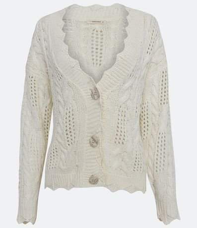 Cardigan en Punto con Detalles Texturizados y Huecos 6