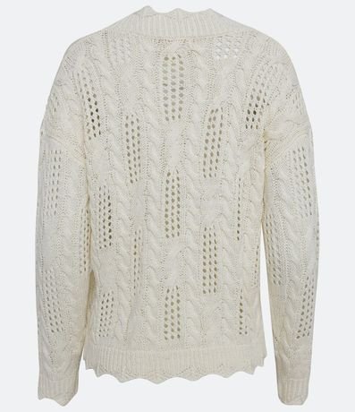 Cardigan en Punto con Detalles Texturizados y Huecos 7