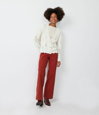 Cardigan en Punto con Detalles Texturizados y Huecos 2