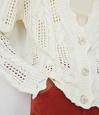 Cardigan en Punto con Detalles Texturizados y Huecos 5