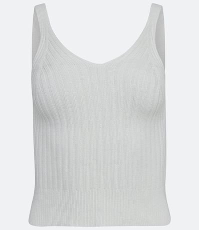 Blusa Musculosa Cropped en Viscosa Acanalada 5