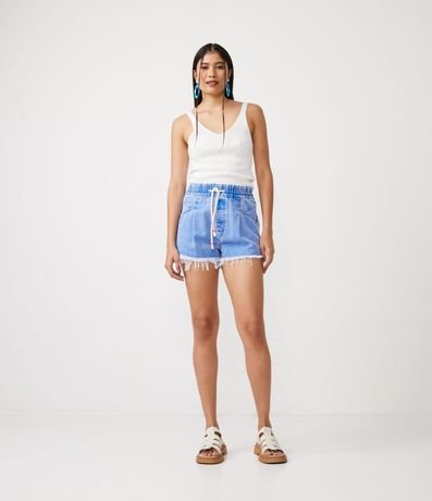 Blusa Musculosa Cropped en Viscosa Acanalada 2