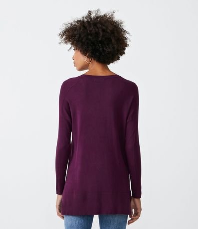 Blusa de Punto con Escote V Texturizada con Barra Mullet 3