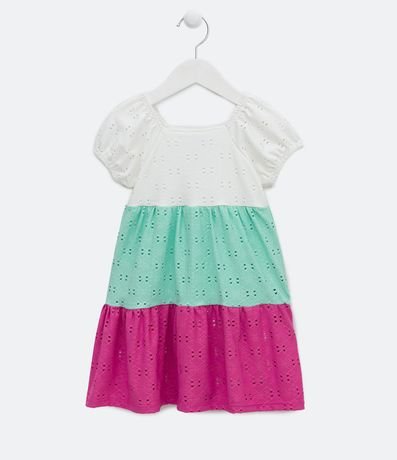 Vestido Infantil con Detalles Laise y Recortes Color Block - Talle 1 a 5 años 1