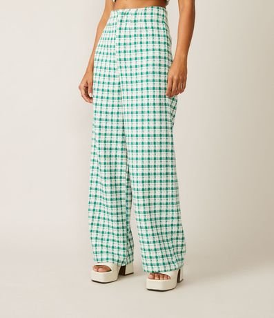 Pantalón Pantalona en Tweed a Cuadros 2